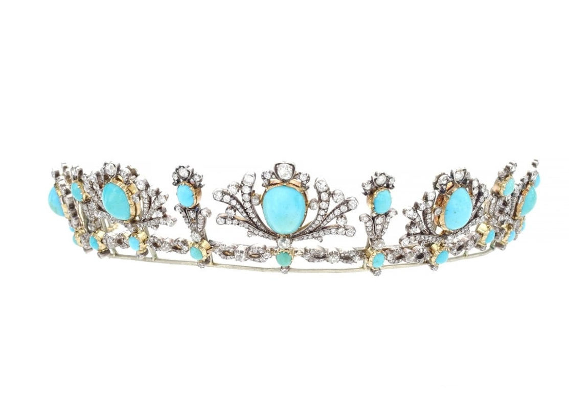 Tiara Silver Zircon Cz Vintage Art Deco Antique Bridal Wedding