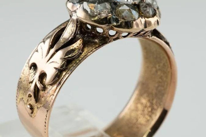 Miniaturbild: Brooch: Ring Silver Diamond Vintage Art Deco Antique Victorian
