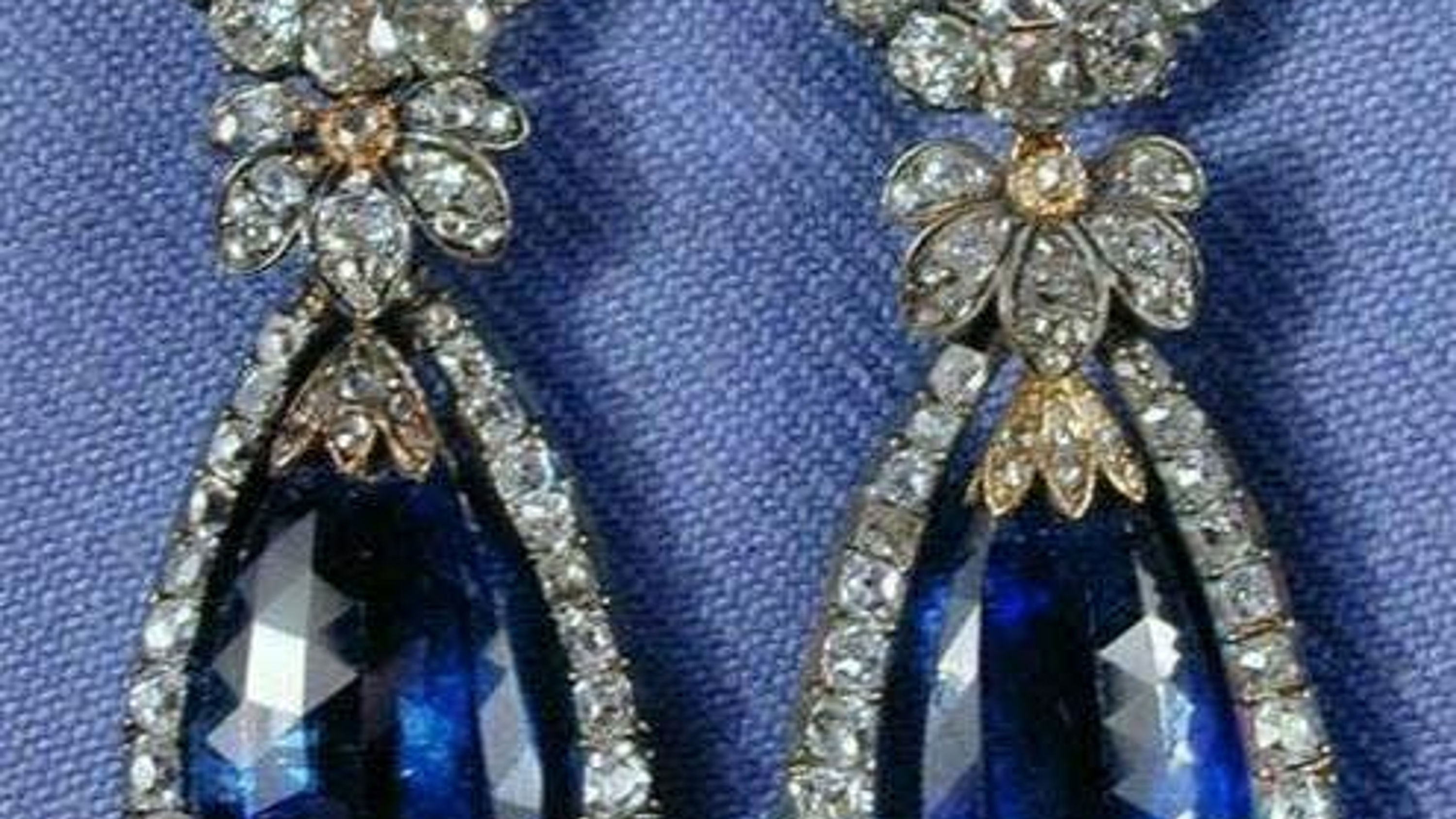 Ring Silver Diamond Sapphire Vintage Art Deco Antique Queen