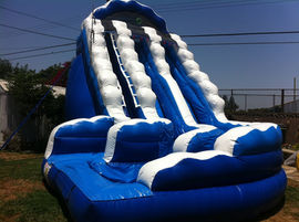 Gold Star Jumpers Dual Lane Water Slide Rental setup in Brea, California.