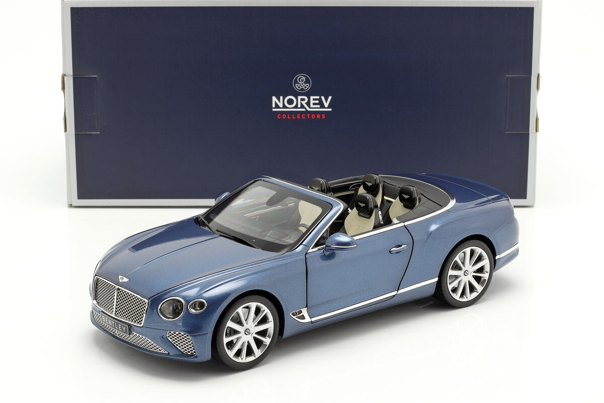Bentley Continental GT Convertible 2019 (Blue Crystal metallic)1:18 Norev