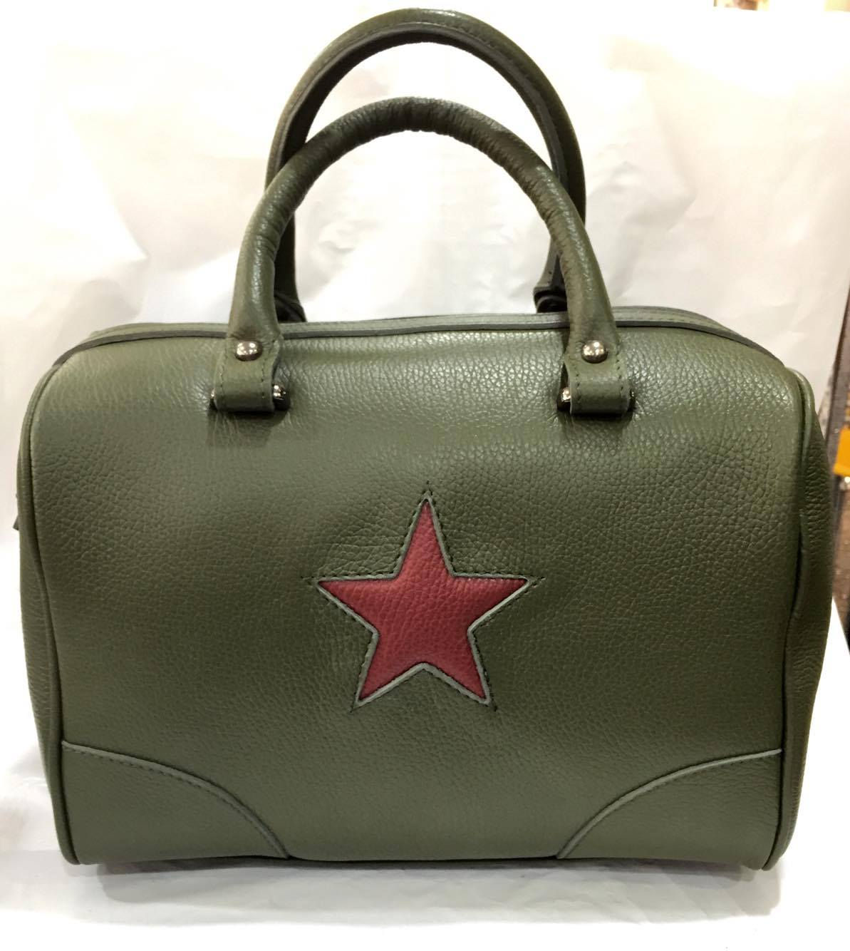SAC CUIR ETOILE _ KAKI