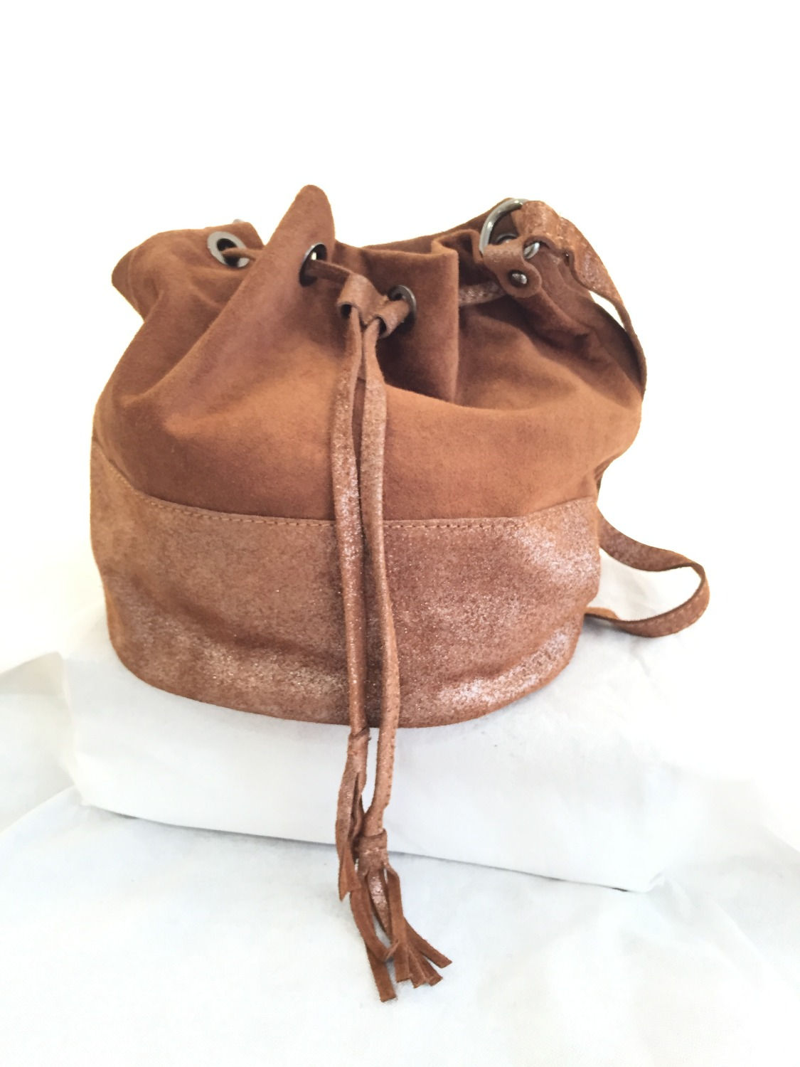 SAC CUIR PAILLETTE _ BROWN