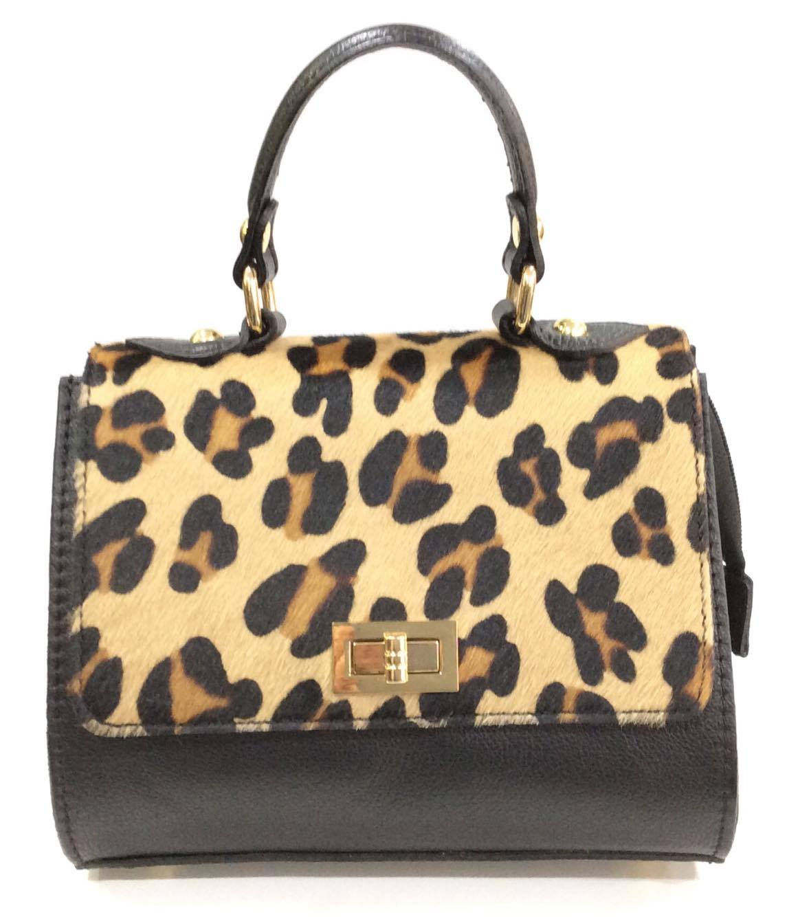 SAC CUIR - LEOPARD