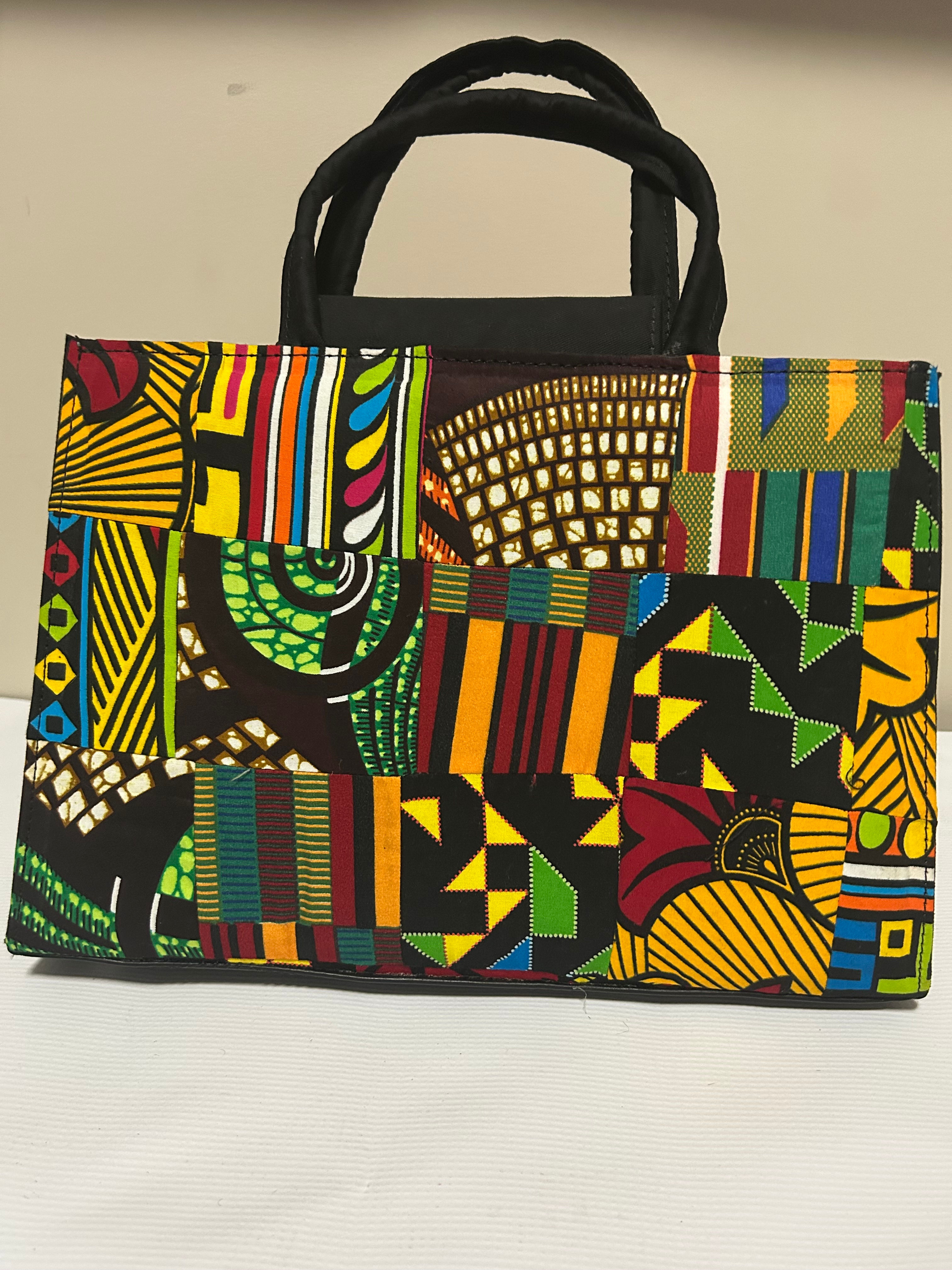 Top Handle African Fabric Patchwork Bag