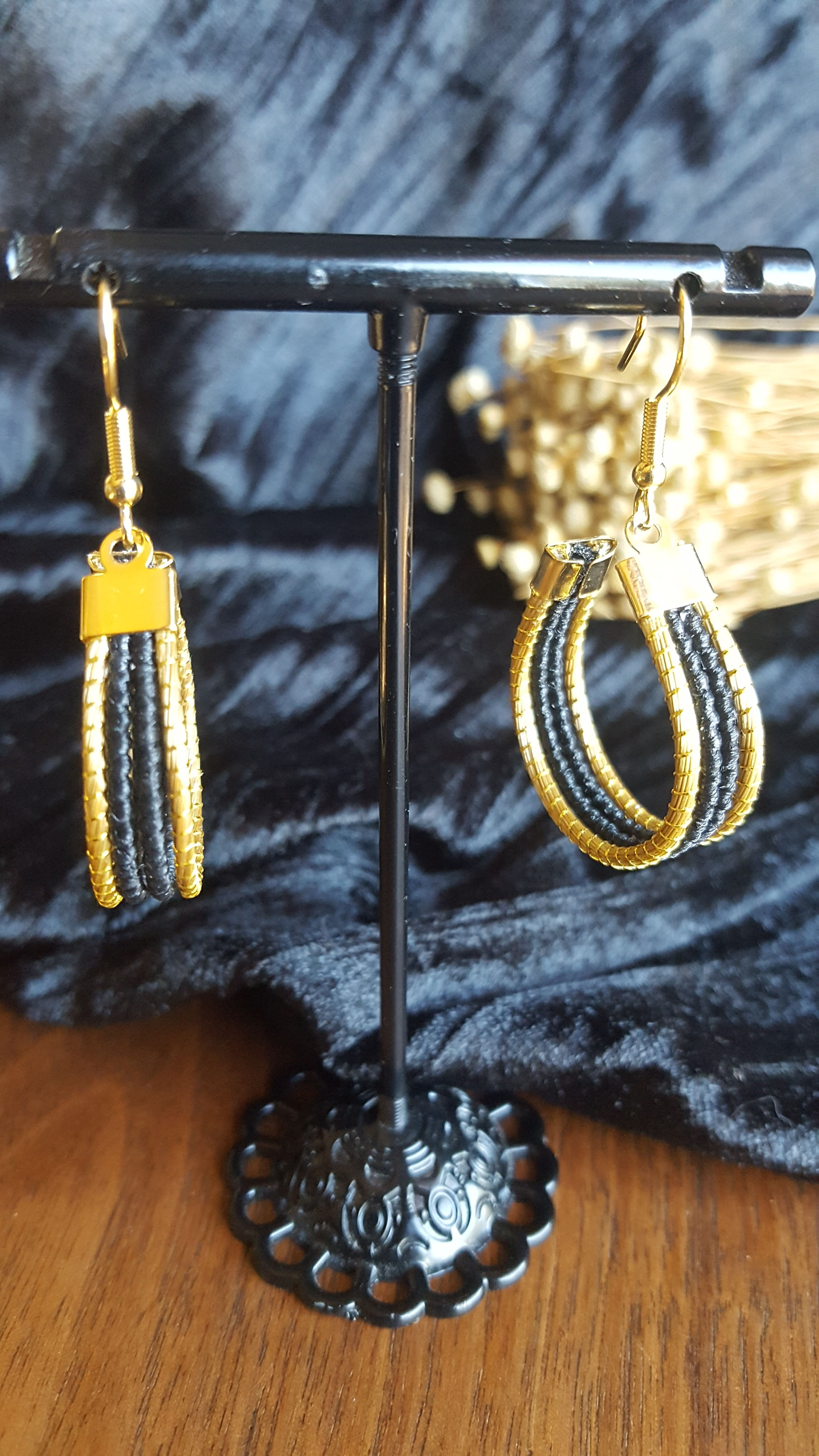 Boucles créole Or et noir