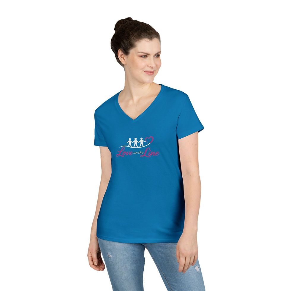Thumbnail: Love on the Line Pink Heart V-Neck 