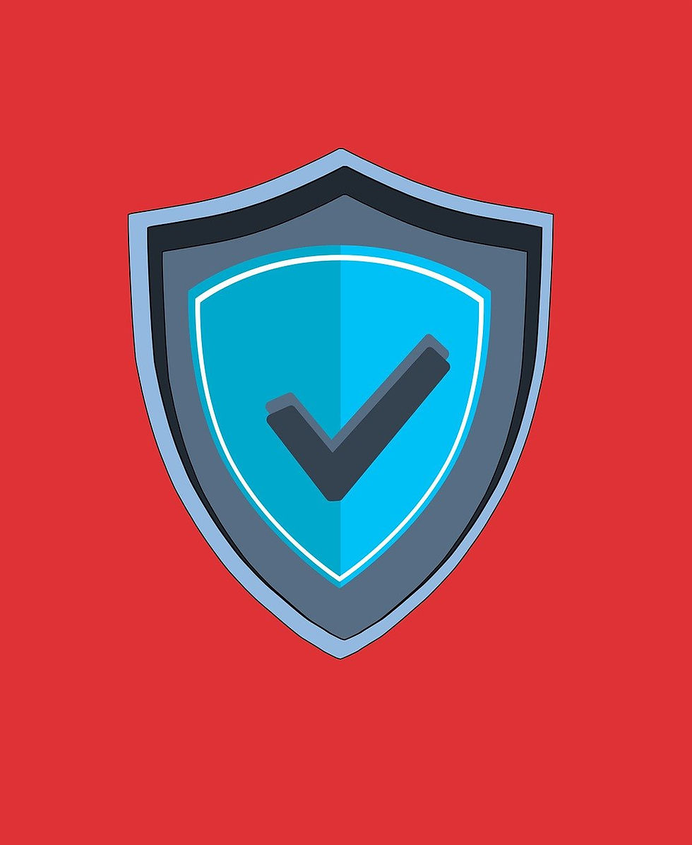 Security shield vector on a red background icon representing vendor risk management and supply chain cybersecurity protection for small business