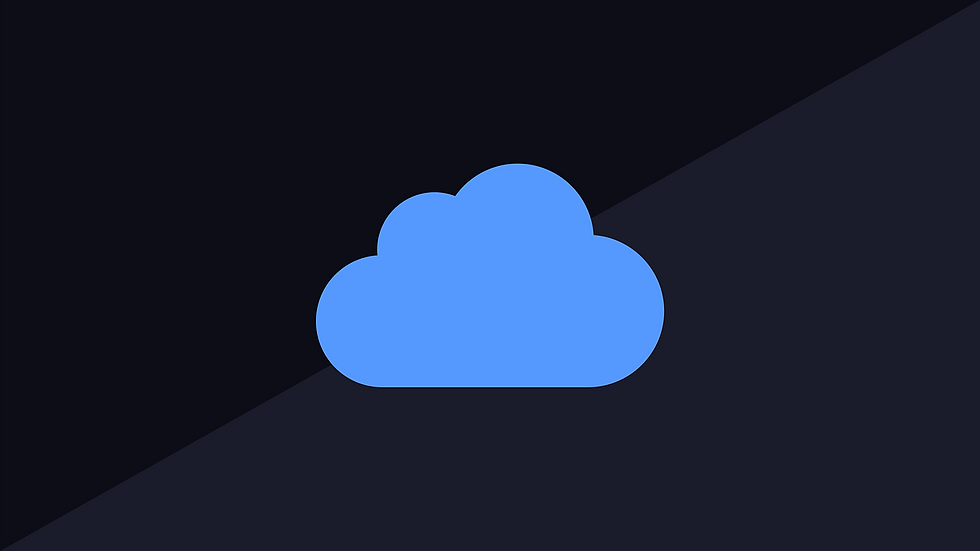 Flat vector illustration blue cloud on a black background