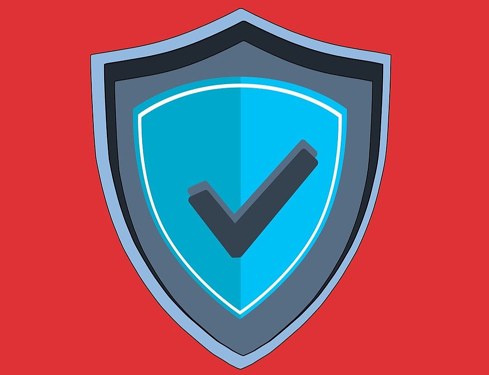 Security shield vector on a red background icon representing vendor risk management and supply chain cybersecurity protection for small business