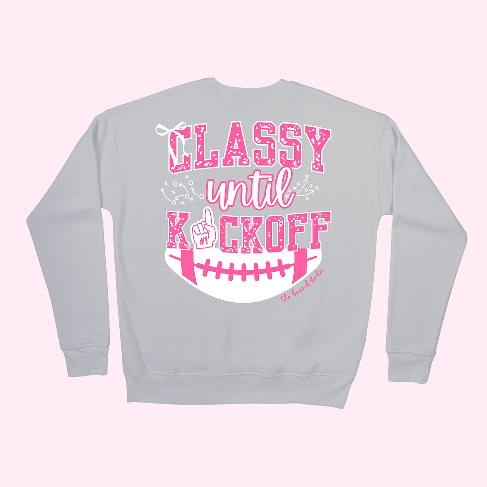 Thumbnail: Classy Until Kickoff Fleece Crewneck Sweatshirt