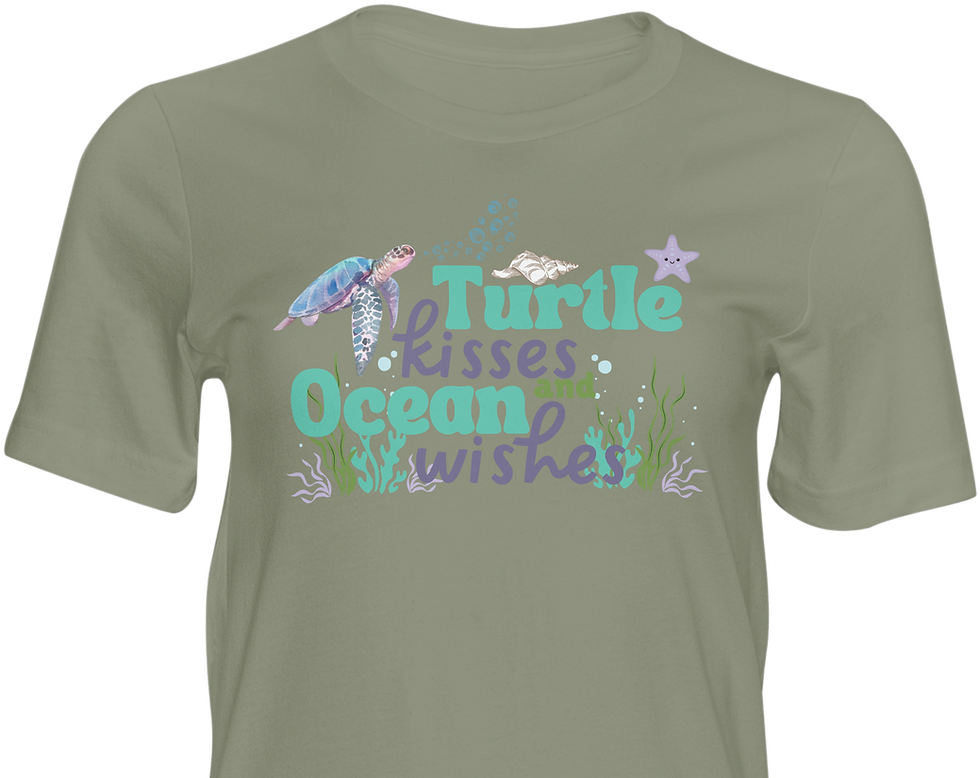 Thumbnail: Turtle Kisses & Ocean Wishes Women’s Graphic Tee | Beach Lover Shirt