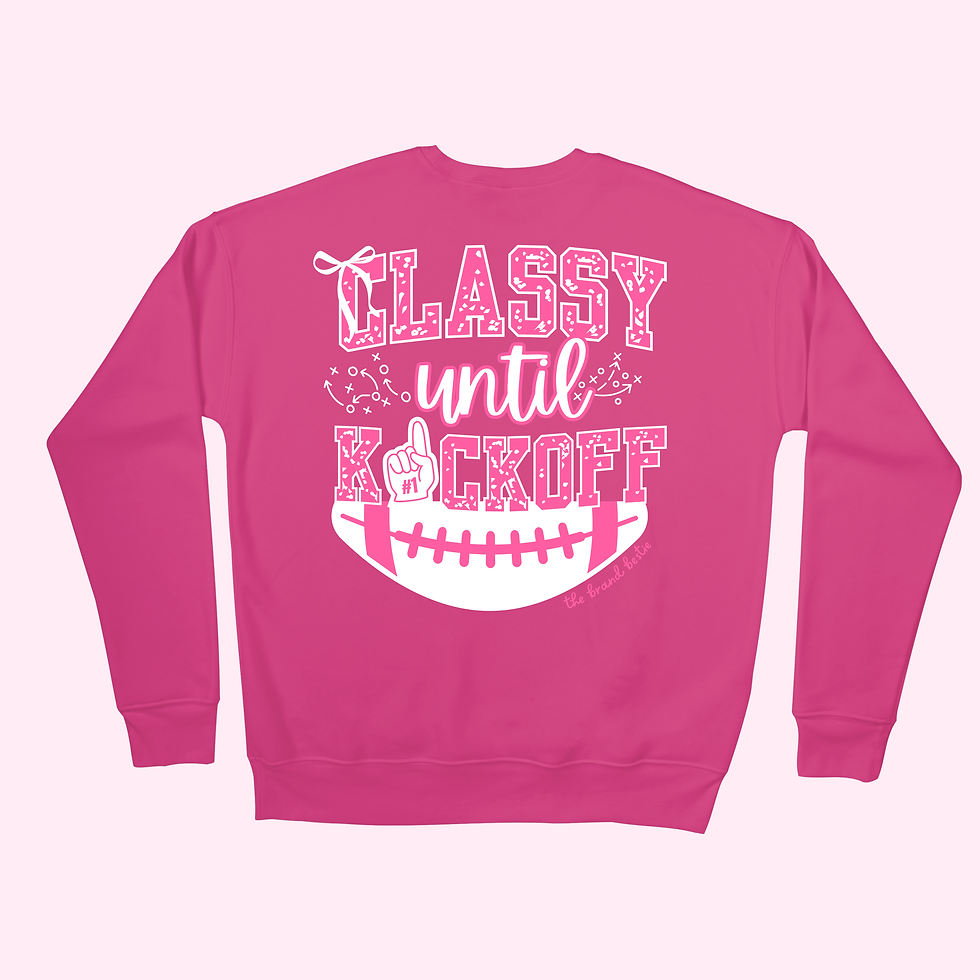 Thumbnail: Classy Until Kickoff Fleece Crewneck Sweatshirt
