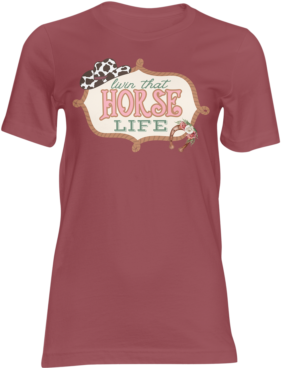 Thumbnail: Livin’ That Horse Life – Women’s Unisex Graphic Tee | Horse Girl Shirt