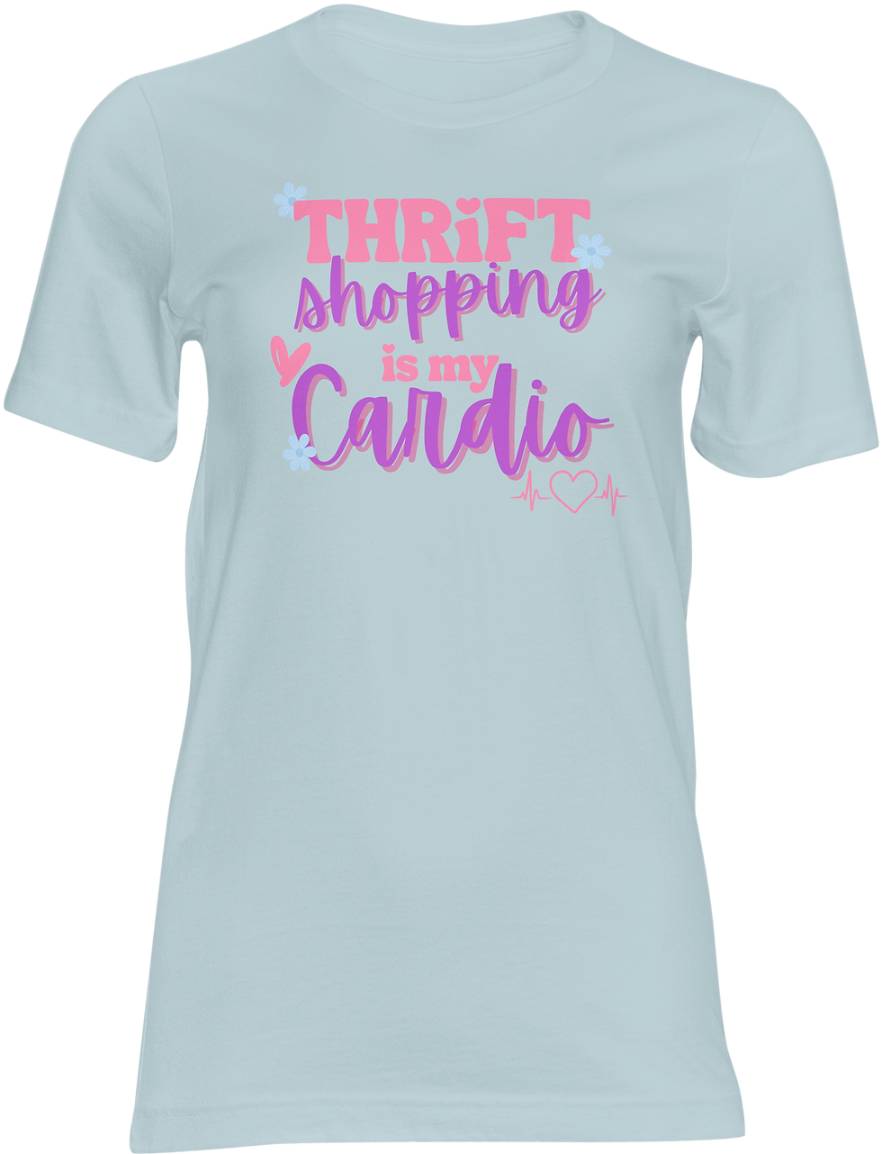 Thumbnail: Thrift Shopping Is My Cardio – EKG Heart Graphic T-Shirt | Funny Thrift Lover T
