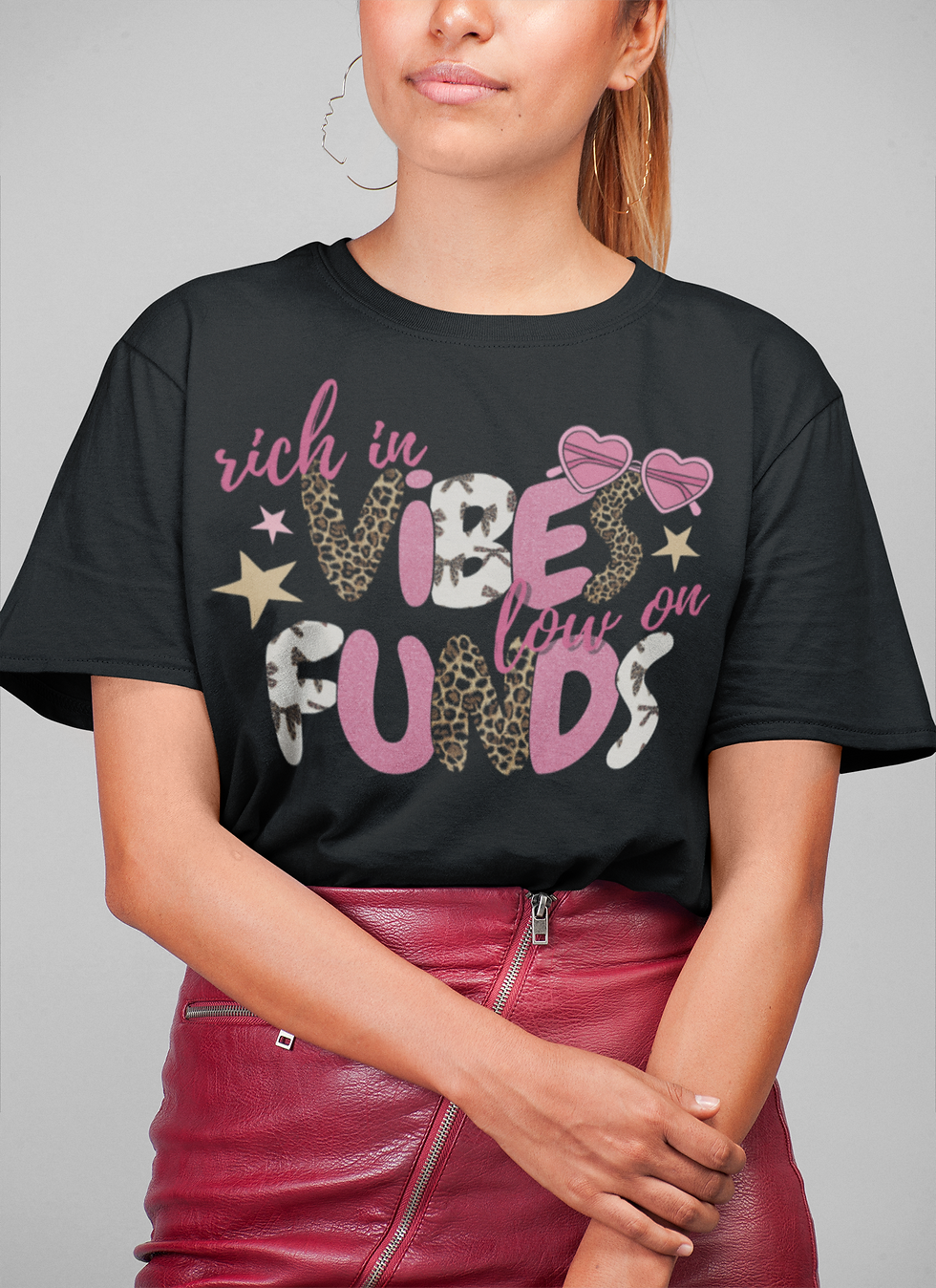 Thumbnail: Rich in Vibes Low on Funds Graphic Tee