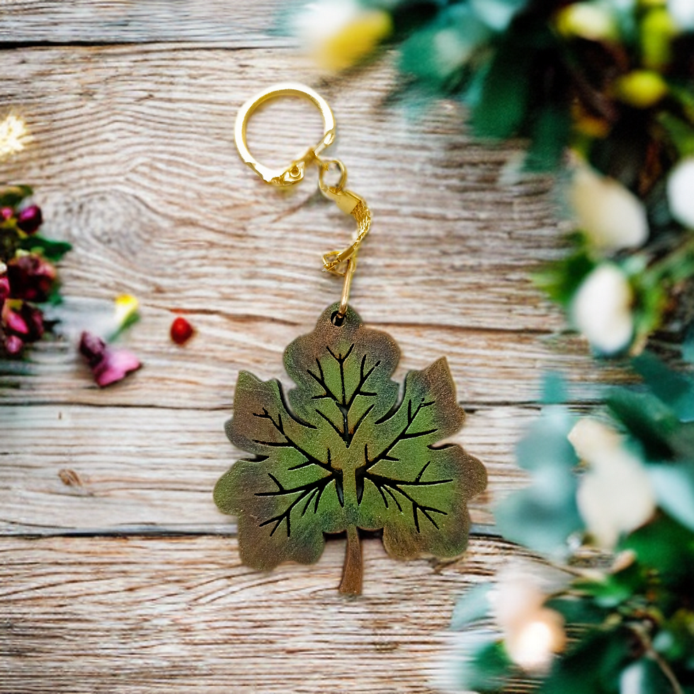 Ahşap Yaprak Anahtarlık