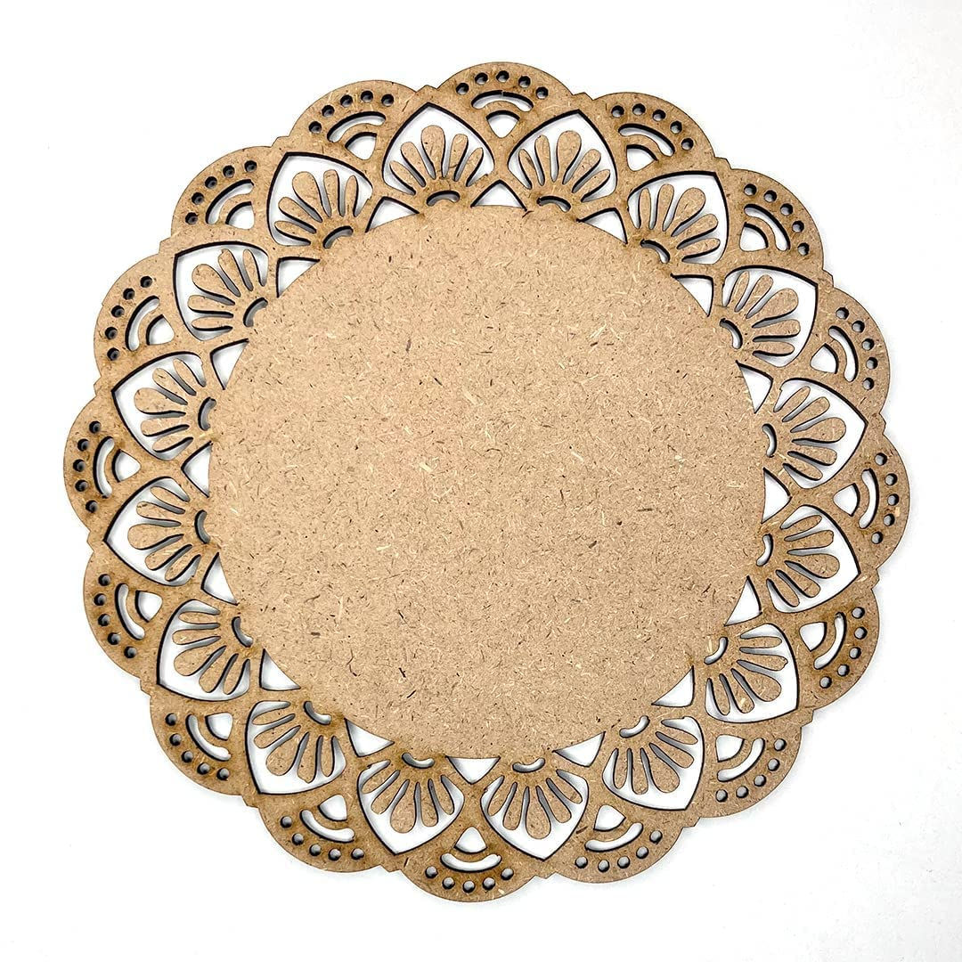Mandala Desenli Ham MDF Boyanabilir Dekoratif Obje