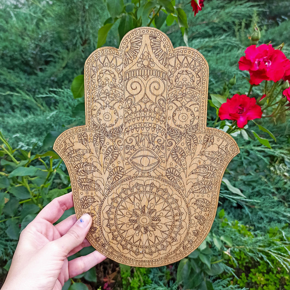 Fatma Ana Hand Wooden Crystal Grid (Natural Stone Mechanism)