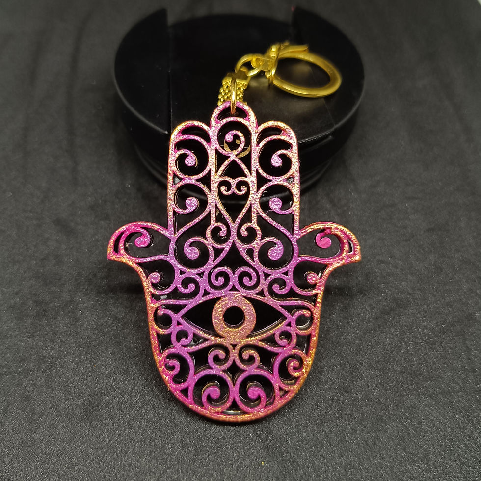 Pembe Renkli Fatma Ana Eli Anahtarlık