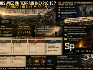 SOPROTEK recherche Grand Terrain / Domaine pour École de Survie et Résilience (Partenariat Gagnant-Gagnant)