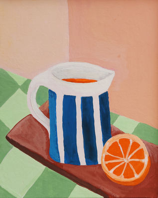 Art illustrations in acrylic paintings by Mallorca artist Ailsa Ash household items. Buy art by contacting sharon@artistsofmallorca.com or contact the artist directly