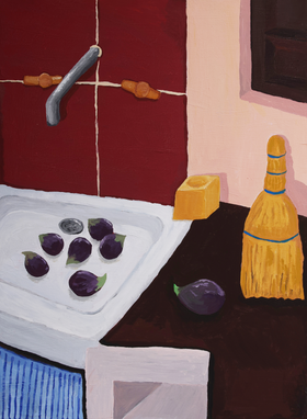 Art illustrations in acrylic paintings by Mallorca artist Ailsa Ash household items. Buy art by contacting sharon@artistsofmallorca.com or contact the artist directly