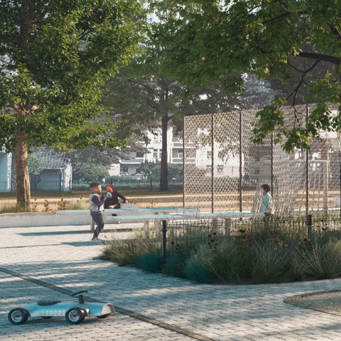 3D Visualisierung, Pausenhof, Landschaftsarchitektur