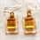 Miniature : Boucle d'oreilles  "rectangle",  avec l'inclusion de feuilles d'or
