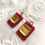 Thumbnail: "Rectangle" earrings, with the inclusion of gold leaf