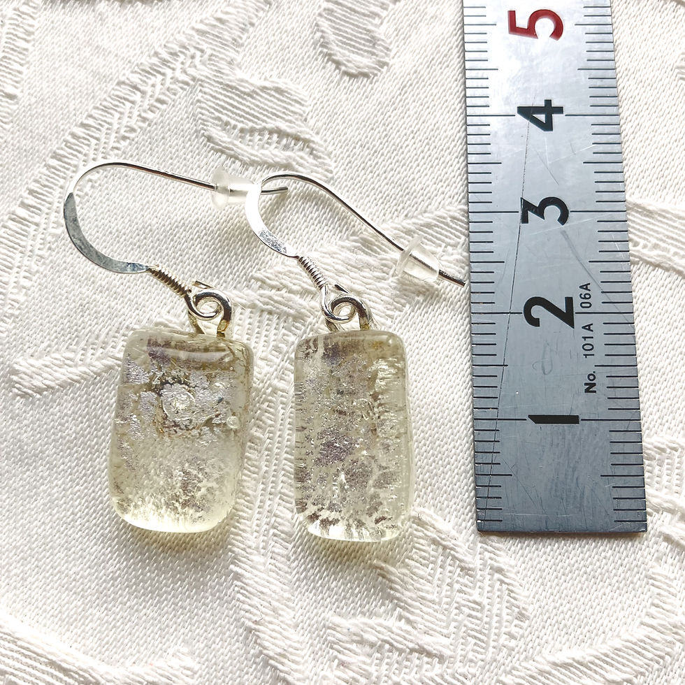 Miniature : Boucles d'oreilles avec l'inclusion de feuilles d'argent