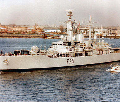 British Leander-class frigate with Sea Wolf missiles