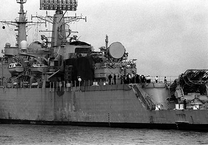 HMS Glamorgan after Exocet