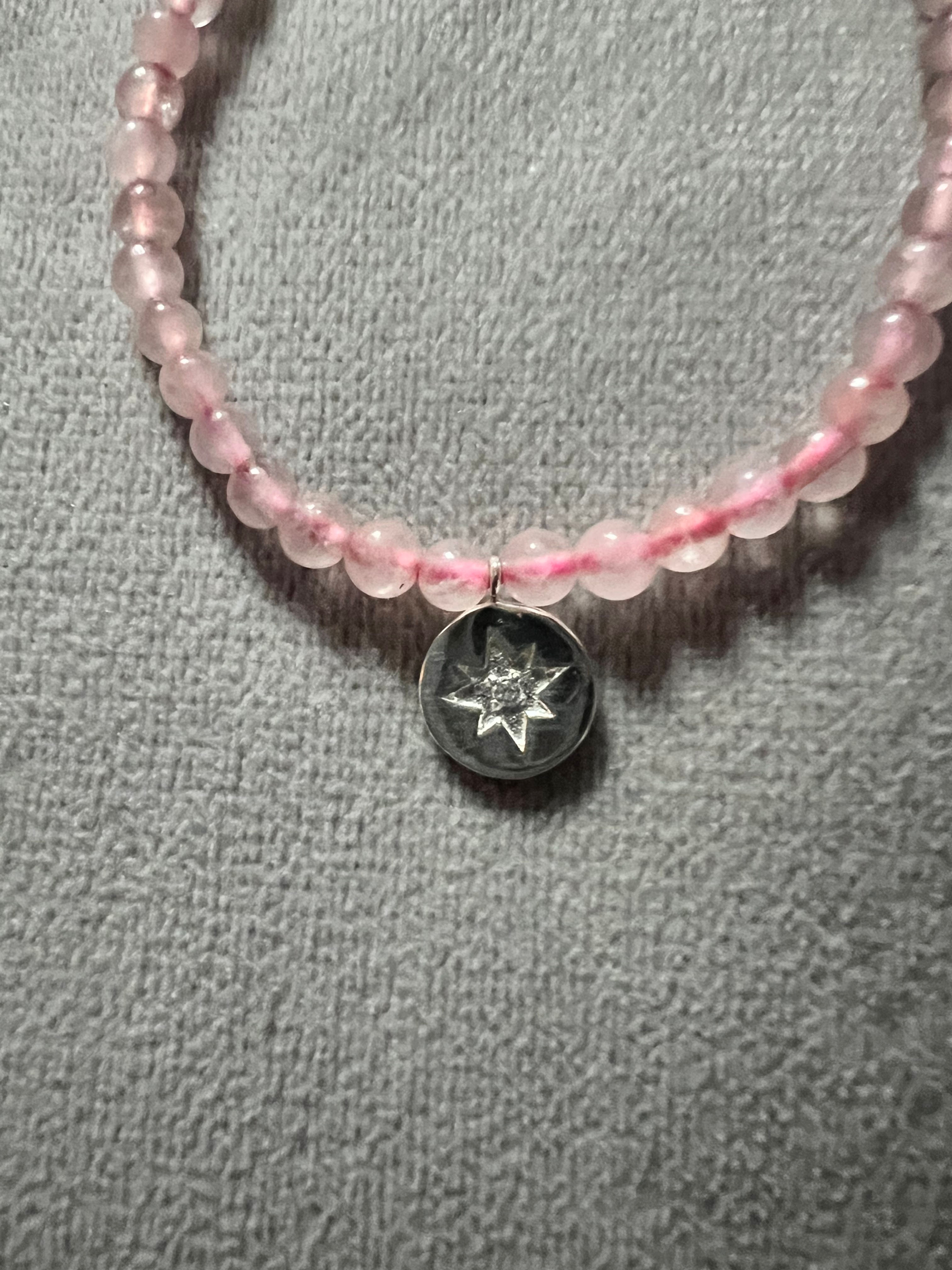 Gemstone Bracelet North Star Charm