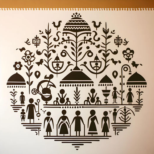 warli art drawing