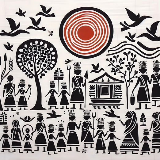 Easy traditional warli art