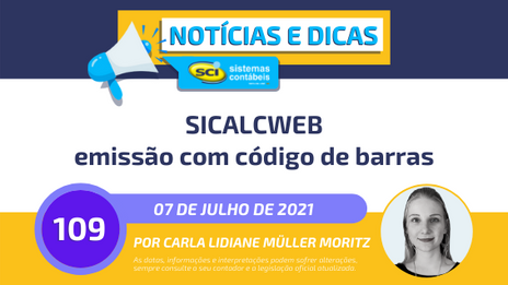 Sicalcweb emissão com código de barras
