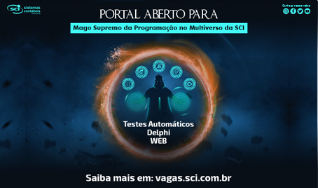 Portal aberto para Mago Supremo da Programação no Multiverso da SCI