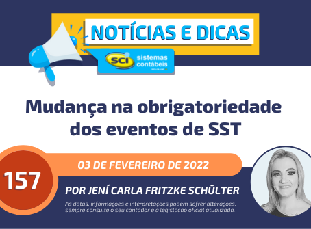 Mudança na obrigatoriedade dos eventos de SST