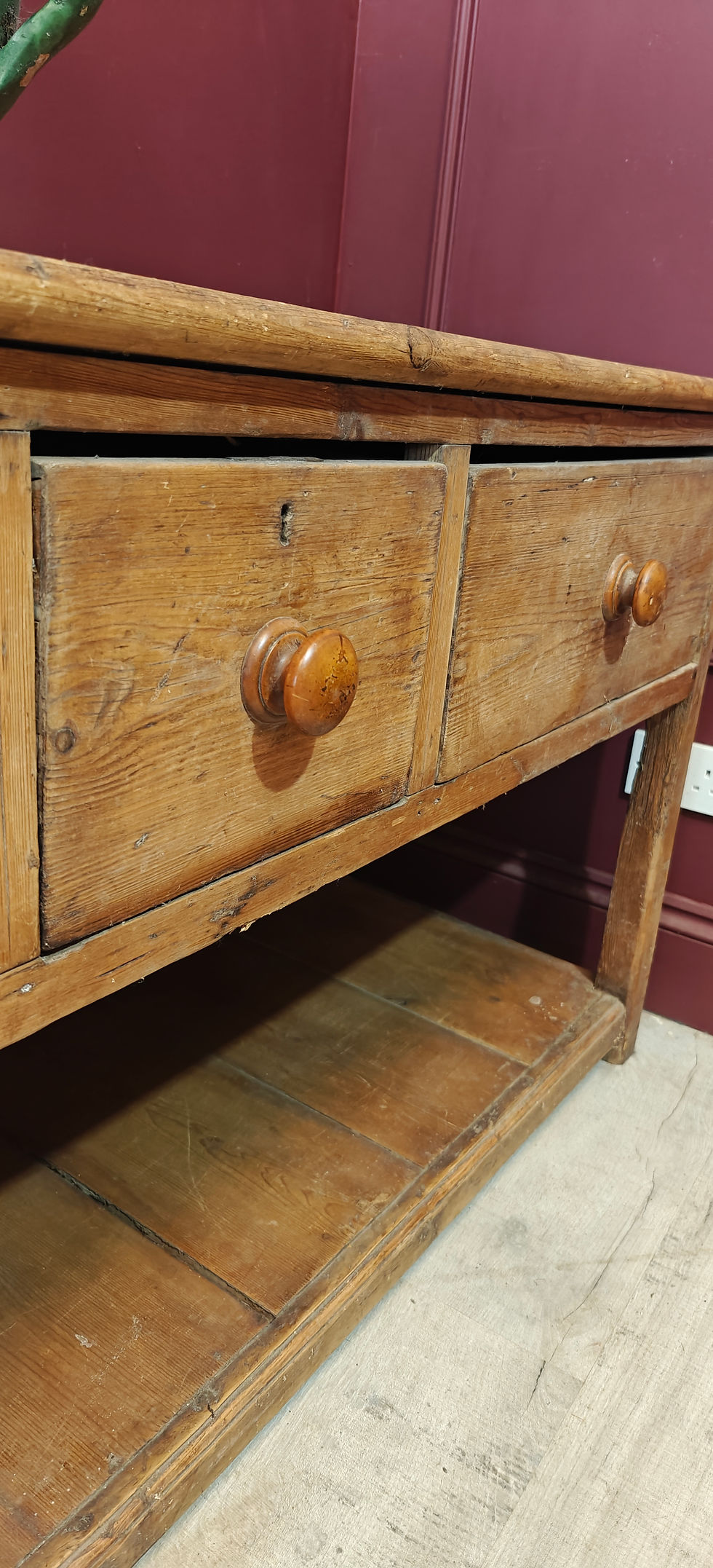 Thumbnail: Victorian antique pine dresser base