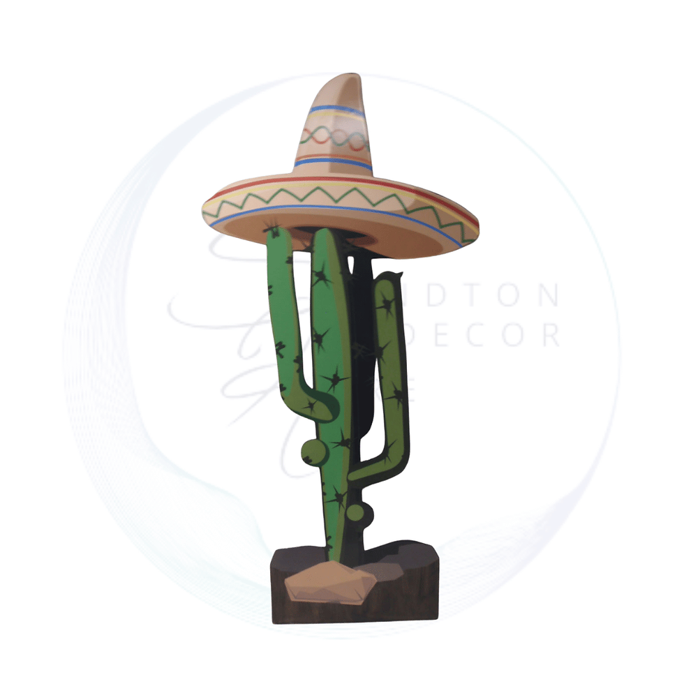 Cactus Sombrero cut out, 180 cm high and 91 cm wide, perfect for Mexican themed events, fiestas, and photo opportunities.