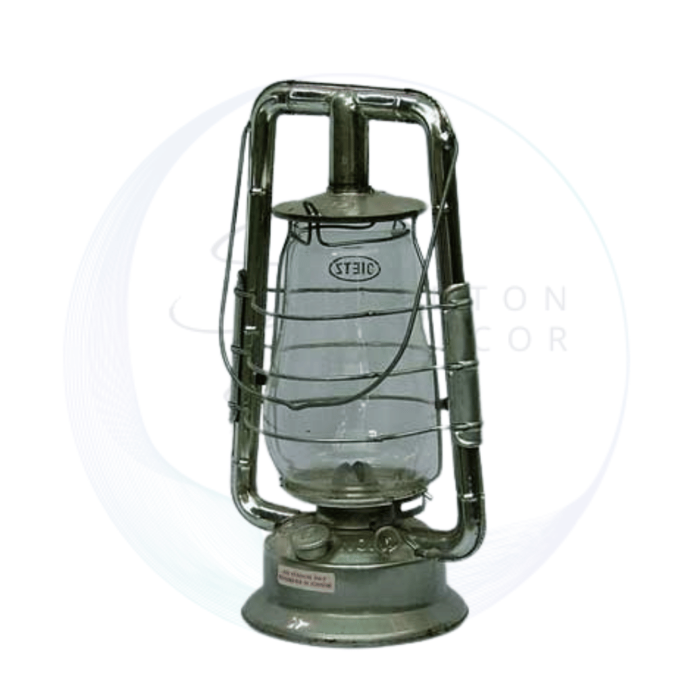 Paraffin storm lantern measuring 32cm high for rustic and outdoor themed event decor hire