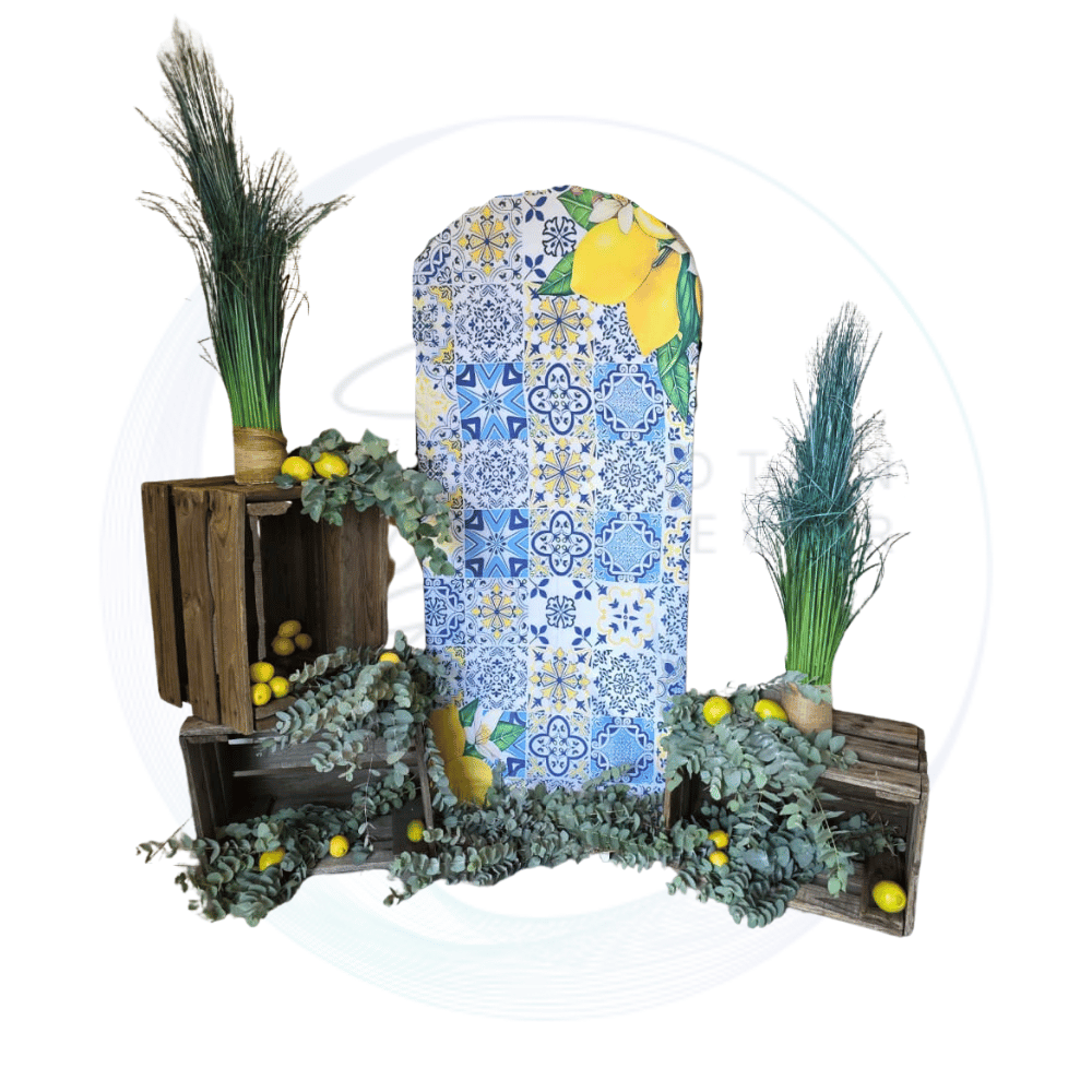 Lemon, Blue & White Backdrop