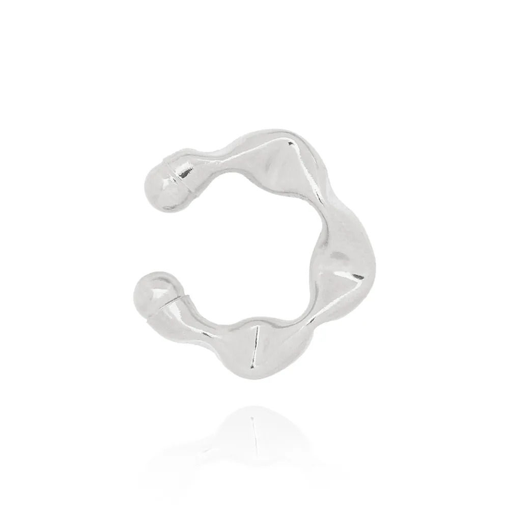 EAR CUFF - Una White Rhodium