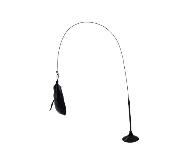 Interactive Teaser Stick w/ Suction Cup Black