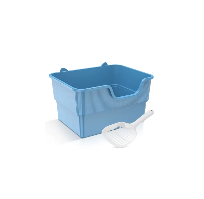 Splash-Proof Litter Box Blue