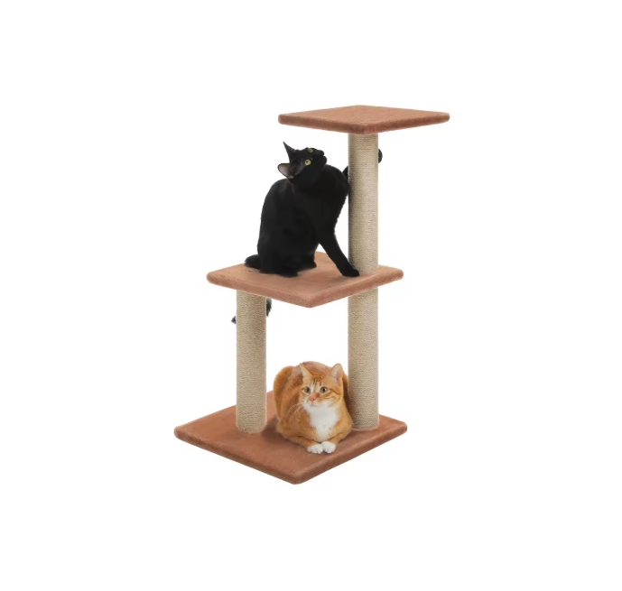 3-Level Scratching Post with Platforms Brown