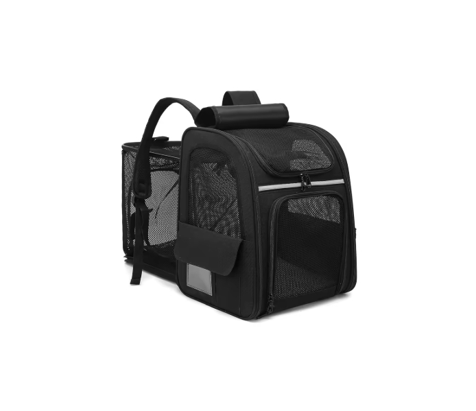 Pet Backpack – Portable, Breathable Carrier Black