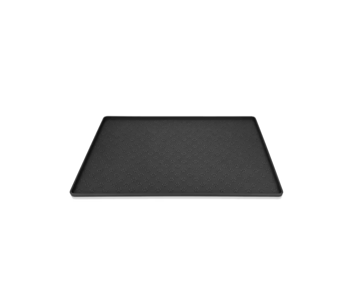 Pet Silicone Feeding Mat – Paw Print Design Black