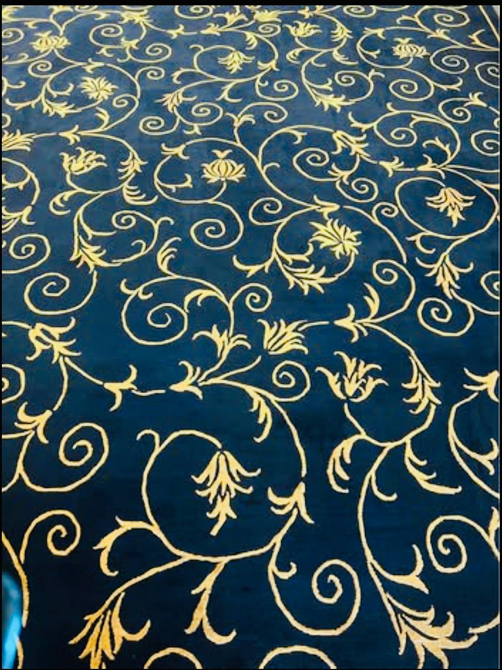 Thumbnail: Hand-Knotted Wool and Silk Tibetan Area Rug